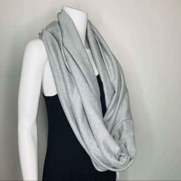 NEW Gray Cotton Infinity Scarf Circle Head Oversized American Wrap Warm Apparel - Picture 2 of 7